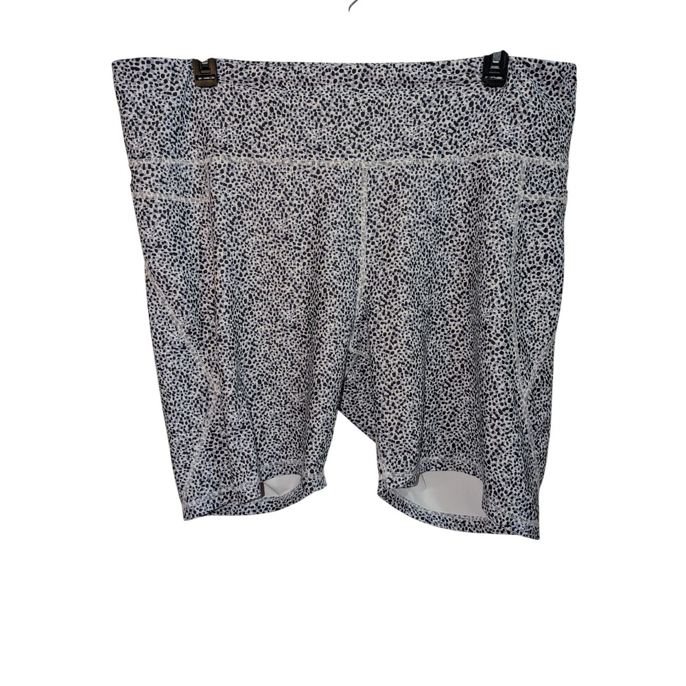 Old Navy Active PowerSoft Biker Shorts Gray Speckled Animal Print Plus Size 3X